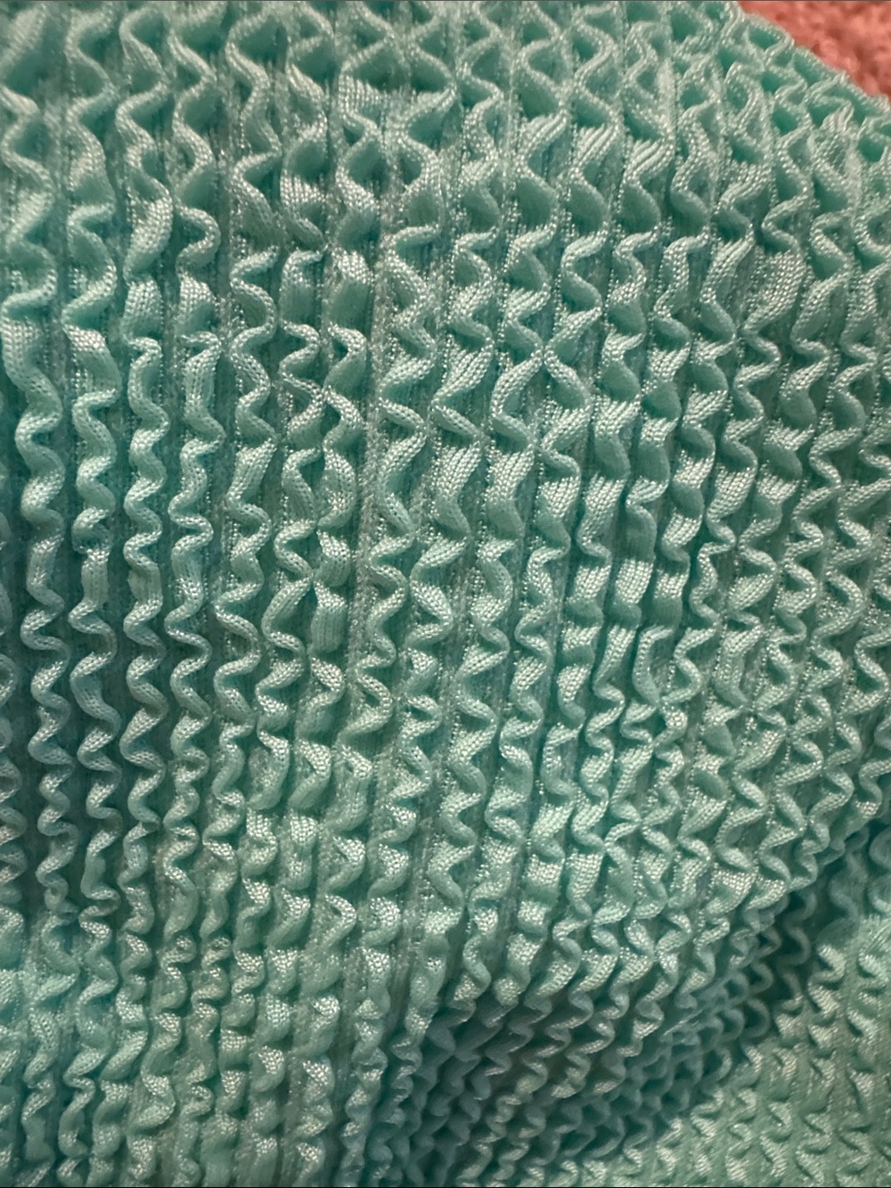 One-Shoulder Textured Green Bikini Set - Picture 2 of 6